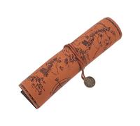 WEKAMOS Astuccio Matite Vintage in Tela con Copertina Mappa Portapenne Rotolo Retrò Organizer Portatile per Scrittura e Capacità per Scuola e