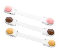 WEKAMOS Blocca Sicurezza Ragazzo Ragazza Doppio Pulsante, Serratura Protettiva Adesiva Per Finestre e Armadietti, Materiale Sicuro e Resistente, Set Da 3 Pezzi Per Uso Interno Casa