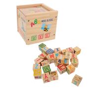 WEKAMOS Blocchi ABC in Legno Giochi Educativi Apprendimento con Maiuscole e Numeri Impilabile per Coordinazione e creatività età Prescolare