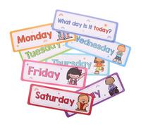 WEKAMOS Carte Didattiche i Giorni della Settimana in Inglese, Set da 8 Schede di Carta Resistenti per Apprendimento Precoce e Vocabolario, Materiale Educativo Versatile per Scuola