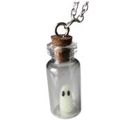 WEKAMOS Collana Vetro Trasparente Luminosa Ciondolo Fluorescente Gioiello Unisex Elegante per Halloween Quotidiana