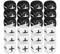 WEKAMOS Dadi Giocattolo Acrilico 12 Pezzi Segni e Meno Dadi Grandi per Accessori per Giochi da Tavolo e Feste Bilanciati e Facili da Leggere