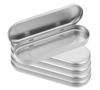 WEKAMOS Data [ Astuccio Portapenne in Latta 5 Pezzi, Scatola Di Matite in Metallo Rettangolare 178x60x20mm Coperchio Apribile, Organizer Elegante e Portatile Per Studenti e Ufficio