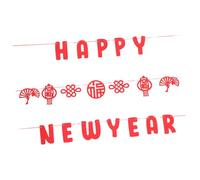 WEKAMOS Festone Striscione Buon Anno Decorazione Capodanno in Tessuto Non Tessuto per Casa Ufficio Festa