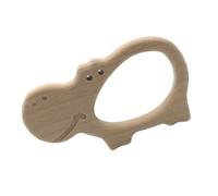 WEKAMOS Giocattolo Dentaruolo in Legno di Faggio Forma Animale Massaggiagengive per Ragazzo Ragazza con Bordi Lisci Sollievo Naturale per Design Carino per Piccoli