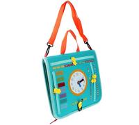 WEKAMOS Giocattolo Educativo Sensoriale in Legno per Piccoli Tavola Montessori Orologio e Lettere Gioco Didattico per Competenze di Vita e Apprendimento Prescolare 44X28 CM attività