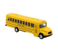 WEKAMOS Giocattolo Scuolabus Giallo Pressofuso Meccanismo a Strappo, Veicolo di Traino Educativo, Decorazioni per Feste e Gioco Interattivo Scuolabus Realistico