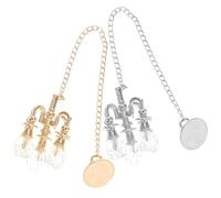 WEKAMOS Lampadario in Miniatura 2 Pezzi Oro e Argento Luce Sospesa per Casa delle Bambole Decorazione Luminosa per Cameretta e Studio Accessorio per Arredamento in Miniatura