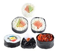 WEKAMOS Modello in Pvc Riutilizzabile Leggero di Sushi Artificiale Realistico 6 Pezzi per Decorazione e Display in Cucina o Vetrina