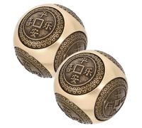 WEKAMOS Palle Baoding in Ottone 38mm Set 2 Pezzi per Esercizi Manuali Fitness e Salute Polso Rilassamento Destrezza per Casa Ufficio Palestra