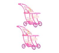 WEKAMOS Passeggino per Bambole Miniatura 2 Pezzi Set Portatile e Realistico per Bambole Neonata e Gemelle Giocattolo per Casa e Piccoli