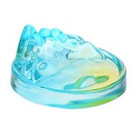 WEKAMOS Piatto in Vetro per Inchiostro Rotondo Multifunzione con Supporto Pennelli Vassoio per Miscelare Acquerelli e Caligrafia Cinese Piccolo Contenitore per Inchiostro e Rest per