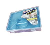 WEKAMOS Scatola Portapenne Multifunzione Due Scomparti Ampia Capacità Design Leggero e Resistente Trasparente Organizzatore Per Cancelleria e Strumenti Artistici Blu