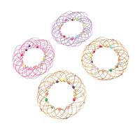 WEKAMOS Set 4 Cestini di Fiori Mandala Magici in Ferro Giocattoli Educativi Antistress 36 Varianti di Forma Leggeri e Compatti per Relax e Divertimento Ovunque Colore Colore Casuale