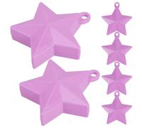 WEKAMOS Set da 6 Pesi per Palloncini a Forma di Stella Cava Colore Lilla Chiaro Supporti per Palloncini Decorativi per Feste ed Eventi Peso Regolabile per Stabilizzare e Terra