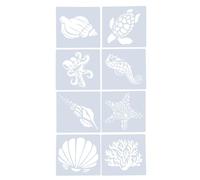 WEKAMOS Set da 8 Stencil per Pittura Animali Marini in Pet Bianco, Leggero e Portatile, per Progetti Scolastici e Strumenti di Disegno