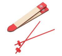 WEKAMOS Set di 4 Sci in Miniatura Bastoncini in Legno per Casa delle Bambole, Decorazione Scena Invernale di Natale, Accessori Sport Invernali per Gioco e Collezione