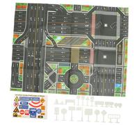 WEKAMOS Set Giocattoli Segnali Stradali per Bambini Mappa Città Didattica, Plastica Liscia, Gioco Educativo per Apprendere Regole Traffico e Sicurezza, Scenario Simulazione Traffico da Tavolo