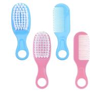 WEKAMOS Set Spazzola e Pettine per Ragazzo Ragazza Setole Morbide Spazzola Massaggiante per Chioma Delicati Kit Ergonomico per Cura Chioma a Casa e in Viaggio Set da 2 Pezzi Blu e Rosa