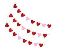 WEKAMOS Striscione a Forma di Cuore D'amore 3 Pezzi in Juta per Decorazioni San, Matrimonio e Anniversario, Ghirlanda Decorativa da Appendere per Feste Romantiche e Sfondo Fotografico