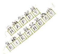 WEKAMOS Striscione di Buon Compleanno a Tema Panda Decorazioni per Feste di Compleanno Bandiere Colorate per Fondali Fotografici in Camera Soggiorno e Ufficio