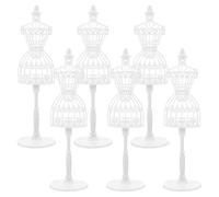 WEKAMOS Supporto Mini Manichino Artistico Cavo 6 Pezzi Bianco per Decorazione Casa delle Bambole e Regalo