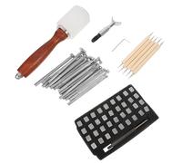 WEKAMOS Timbri in Acciaio per Pelle con Martello Kit di Punzonatura Numeri e Lettere per Progetti Te di Lavorazione Artigianale della Pelle