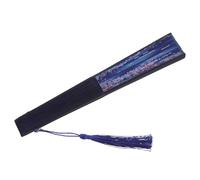WEKAMOS Ventaglio Stile per Danza e Decorazione Ventaglio Antico e Accessorio per Spettacoli e Feste Design con Farfalle Blu Come Prop per Foto e