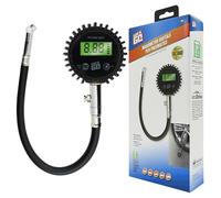 WEKGO Manometro Digitale per Pneumatici con Tubo, 0,2-10,3 BAR, Display Retroilluminato, Mandrino 360°