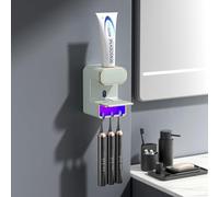 Wekity Distributore di dentifricio automatico a parete Distributore di dentifricio elettrico per bambini e adulti, impermeabile e antipolvere, dispenser per il bagno (verde)