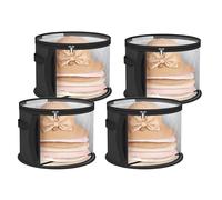 WEKIWGOT Portacappelli con Finestra Visiva per 7 Cappelli, Organizzatore Trasparente per Cappello da Cowboy, Cappelli da Donna & a Tesa Larga, Custodia Robusta per Armadio e Viaggio (4 Pezzi, Nero)