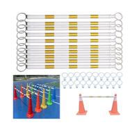 WEKONUMEX Barre per Il Traffico, Confezione da 10 Barre retrattili for Coni stradali Multicolori da 4,1 a 6,56 Piedi(Yellow And White)