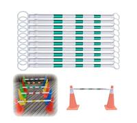 WEKONUMEX Barre per Il Traffico, Cono Stradale Retrattile Multicolore 1,25-2 m Confezione da 10(Green And White)