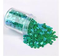 WEKONUMEX Paillettes per l'artigianato Cucito, Paillettes sciolte Multicolore da 2 a 6 mm, Confezione da 5 for Accessori Fai da Te(AB Dark Green,6mm 1box)