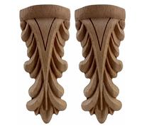 WEKONUMEX Piedi di mobili intagliati in Legno, Gambe for mobili in Legno Intagliato, Confezione da 2, 13x6 cm, for Divano, Armadio, libreria