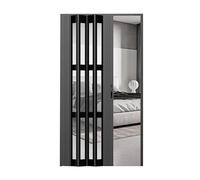 WEKONUMEX Porta Scorrevole Pieghevole, Porta Pieghevole a Fisarmonica salvaspazio con Maniglia, Pannello in Acrilico Multicolore, Diverse Dimensioni(Black,200x180cm)