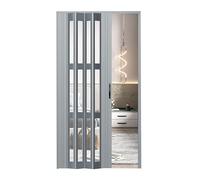 WEKONUMEX Porta Scorrevole Pieghevole, Porta Pieghevole a Fisarmonica salvaspazio con Maniglia, Pannello in Acrilico Multicolore, Diverse Dimensioni(Grey,180x180cm)