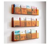 WEKONUMEX Portariviste Porta Letteratura, Confezione da 3 portariviste da Appendere in Acrilico Multicolore, Diverse Misure(Orange,L 120cm/47.2in)