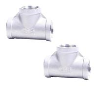 WEKONUMEX Raccordi a Barra per Tubi Flessibili, Confezione da 2 raccordi for Tubi Flessibili in Acciaio Inossidabile 304, Raccordo a T NPT Femmina da 1/8 a 4 Pollici(3/8 inch Dn10)