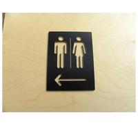 WEKONUMEX Targa for WC in Lega di Alluminio | Multicolor, dimensioni multiple, decorazioni for la casa e for il pubblico(Black,20x14cm)