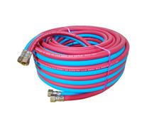 WEKONUMEX Tubo per Ossigeno e acetilene, Tubo Flessibile for Saldatura 8 mm PVC Twin Air Multicolore Raccordo in Rame Diverse Misure(30 Meter)