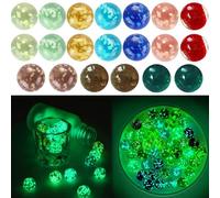 Wekuw 20 Pezzi Biglie di Vetro 16mm Marmi Che si Illuminano al Buio per Giochi di Marmo,Biglie di Vetro Che si Illuminano al Buio,Riempitivi di Vasi,Progetti Fai Da Te o Decorazione Domestica Biglie