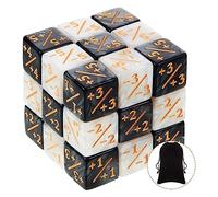 Wekuw 24 Pezzi Contatori di Dadi, Dadi da Gioco, Dadi 6 Facce, Dadi fedeltà Dadi Token Dadi D6 Cubo con Borse, Compatibile con MTG, CCG, Accessorio per Giochi di Carte (2 Colori)