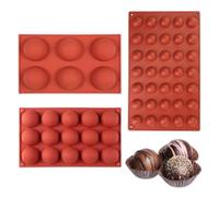Wekuw 3 Pcs Stampi in Silicone Emisferico Strumento di Cottura (2.5cm,3.8cm,6.5cm)