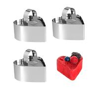 Wekuw 3 Pezzi Coppa Pasta (Cuore) Anelli da Dessert Alti 8 cm Anello per Torta Dell'Amore in Acciaio Inossidabile Coppapasta Tondi Anello Torta Adatto per la Cottura di Dolci e Torte con Mousse
