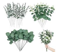 Wekuw 30 Piante Eucalipto 3 Stili di Artificiali Rami Decorativi per Vaso Foglie Finte per Decorazioni Foglie Eucalipto Artificiali per Balcone Matrimoni Casa Festa Decorazione Composizione Floreale