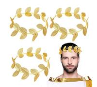 Wekuw 4 Pezzi Corona di Foglie d'Oro, Corona Dea Tiara, Diadema Fascia Della Foglia Oro, Corona Romana Corona di Foglie d'oro Copricapo Romano, per Donne Ragazze in Festa di Nozze Uso Quotidiano