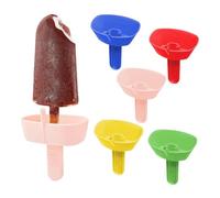 Wekuw 5 Pezzi Gelato Stampi Ghiaccio Il Portaghiaccioli per Bambini non Cola Portaghiaccioli Antigoccia Pasticceria Imbuto Forma Ghiaccio Porta Ghiaccioli in Paglia per Adulti, Bambini e Neonati