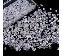 Wekuw 600 perline sfaccettate in vetro glitterate (colore AB 4/6/8 mm) per braccialetti, perline di cristallo, per collane, bracciali, gioielli e artigianato