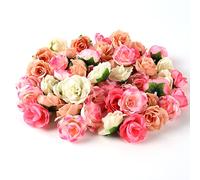 Wekuw 80 Pezzi Rose Finte per Decorazioni Nozze, Pannello Murale Floreale Feste Sfondo Muro Floreale per Matrimonio Festa Doccia Decorazione Domestica Natale Fai-da-Te (4 Color)